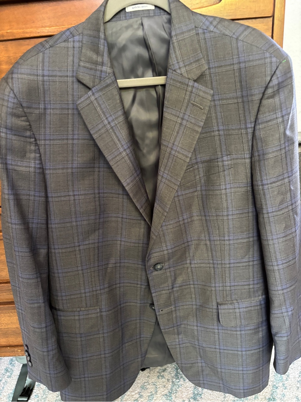 Peter Millar Sport blazer Mens 44R Wool Plaid Blazer Blue Canada Old Money Ivy